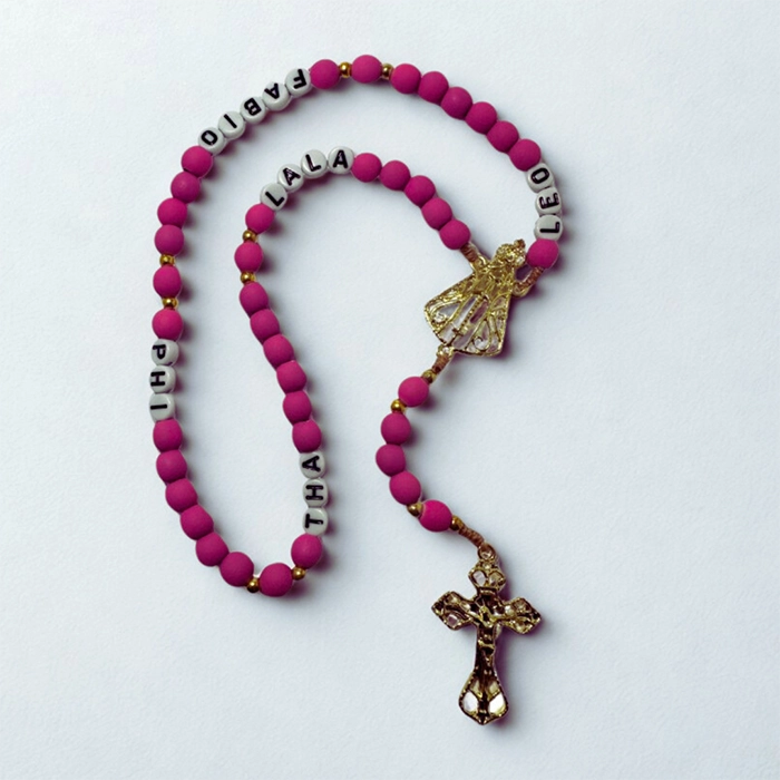 Terço Personalizável Magenta Nossa Senhora Aparecida