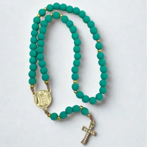 Terço Nossa Senhora Aparecida Verde e Dourado